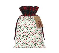 Rainbow Sprinkles Christmas Red Green Christmas Drawstring Bags Xmas Wrapping Storage Bag with Tags Small