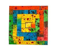 Rainbow Square Mosaic Coasters Terracotta Handmade Fair Trade Glass Decorative Multicoloured Unique Home Decor Garden