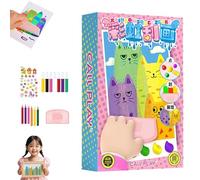 Rainbow Squeegee Art Kit for Kids, 2026 New Upgrade Squeeze Painting Set with 20 Art Sheets, 7 Paints & Scraper Tool, Satisfying DIY Scrape Art Craft Gift for Boys Girls, Party Favours (Pink_B)