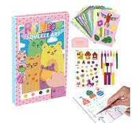 Rainbow Squeegee Scrape Art Set for Kids, DIY Magic Dot Scrape Painting Kit with 20pcs Art Postcards, Squeegee Painting Set for Children, Teens, Adult
