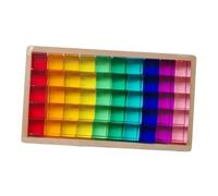 Rainbow Stacking Building Blocks Set Color Perception Sensory Training Toys GEM Stacking Toy, 50pc