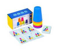 Rainbow Stacking Cups - Rainbow Cup Tower Stacker for Early Education | Play and Learn Numbers Activity Toy Set for Kids, Boys and Girls, Bath Time, Beach, Preschool Learning Gift
