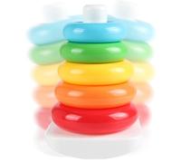 Rainbow Stacking Rings - ABS, Rainbow Stacker, Building Rings | Colorful Toy, Early Learning Game For, Kids, Nursery, Preschool, Home Playtime Use