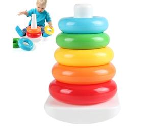 Rainbow Stacking Rings - Children's Toy Stacker, Early Educational Tower, Colourful Learning Set, Exciting Practical Activity for Developing Skills, Fine Motor Skills, Coordination and Cogni