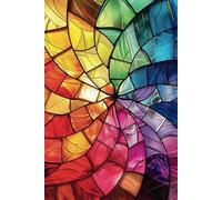 Rainbow Stained Glass: 6"x9" Hardcover Lined Journal - 100 Numbered Pages for Creative Ideas, Goals, and Planning