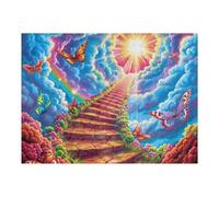 Rainbow Stairway Cloud 500 Piece Jigsaw Puzzle for Adults Snow Day Activity Indoor Fun No Dust Pieces Great Gift for Neighbors 500 PCS