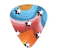 Rainbow Star Acoustic GuitarGuitar Picks 12 Pcs, Electric Guitar Essential Thick And Thin Guitar Plectrums Students 0.46 0.96 0.71 Mm
