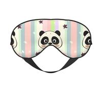 Rainbow Star Panda Head Print Sleep Mask with Adjustable Strap, Comfortable Eye Cover for Travel, Yoga, Napping, Sleeping & Relaxation