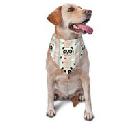 Rainbow Star Panda Head Printed Graphic Pet Triangle Scarf For Dogs & Cats, Adjustable Cute Pet Bandana For & Photo Shoots