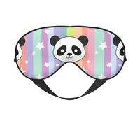 Rainbow Star Panda Print Sleep Mask with Adjustable Strap, Comfortable Eye Cover for Travel, Yoga, Napping, Sleeping & Relaxation