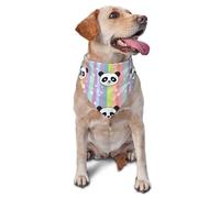 Rainbow Star Panda Printed Graphic Pet Triangle Scarf For Dogs & Cats, Adjustable Cute Pet Bandana For & Photo Shoots