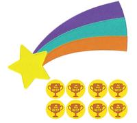 Rainbow Star Patch with Stickers Premium Embroidered Appliqué Halloween Women Costume Cosplay (Rainbow Star)