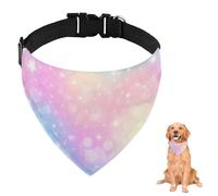 Rainbow Star Sky Dog Bandana with Adjustable Strap D Ring Dog Neckerchief Pet Bibs Triangle Pet Scarf Accessories Puppy Dogs Cats Decor Machine Washable