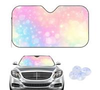 Rainbow Star Sky Windscreen Cover Sunshades, Frost Frost Guard Winter Windshield Cover, Car Accessories for Windscreen New Driver Gifts Wind Screen Protector Car Window for Suv Van (135× 60 cm)