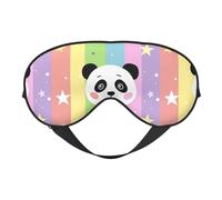 Rainbow Star Star Panda Print Sleep Mask with Adjustable Strap, Comfortable Eye Cover for Travel, Yoga, Napping, Sleeping & Relaxation