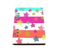 Rainbow Star Stripe Notebook, Pu Leather Notebooks A5, Lined Paper University Notebook 180Pages/90Sheets, Notepad A5 for Meeting, Exercise Books for Dairy, Student Essentials University Women Man
