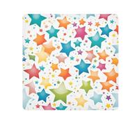 Rainbow Stars Camera Wrap Cloth, Squares Magic Self-Adhesive Cloth for Lens Camera Anti-Scratch Lens Protector Makeup Wrap Cloth Bag 17.7" x 17.7"
