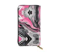 Rainbow Stars Leather Wallets for Women Man, Wallets Large Billfold with 12 Card Slots,Wallet Passport wallet, Pink Abstract Marble Gray Artistic, One Size
