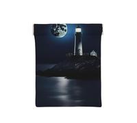 Rainbow Stars Print Leather Coin Purse, Small Change Pouch Wallet,Squeeze Coin Purse Pouch For Men Women, Moonlight Lighthouse, One Size, Fashion