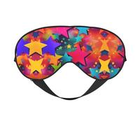 Rainbow Stars Print Soft Eye Mask - Comfortable Sleep, Elastic Nighttime Shade, Eye Covers for Travel, Meditation