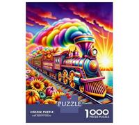 Rainbow Steam Train Jigsaw Puzzles for Adults Puzzles 1000 Pieces Impossible Puzzle for Adults Gifts 38x26cm/1000pcs