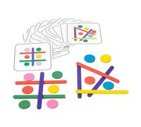 Rainbow Stick Puzzle - Rich Card Patterns Design Educational Game | Toy Wooden Early Learning Toys, Birthday Christmas Educational Gift