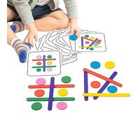 Rainbow Stick Puzzle - Six Colors Intelligence Educational Game - Brain Teasers Toy Wooden Educational Gift for Birthday Christmas Kids Boys Girls