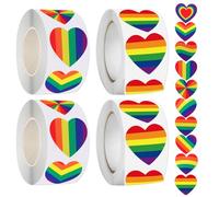 Rainbow Sticker Set 2000 Pieces Heart Shape Flag Motif 2.5 cm Colourful Stickers for LGBTQ Events Pride Party School Decoration DIY Gift Packaging