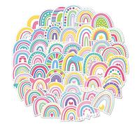 Rainbow Stickers for Boys Girls Teens Kids,Waterproof Vinyl Stickers for Phone Laptop Flasks Water Bottle Luggage Cup Bike Car Notebook Scrapbook Tablet, Trendy Cartoon Decals Pack[Rainbow -50Pcs]