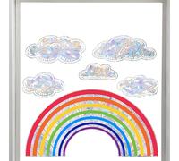 Rainbow Stickers for Kids | Cloud Window Clings,Rainbow Cloud Window Stickers Static Cling Window Sticker Anti Collision Window Decals for Bird Strikes Boiler