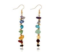 Rainbow Stone Dangle Earrings for Women Christmas Gifts for Best Friends Daughter Birthday Gifts for Girls Mum Sister Colourful Drop Earrings Boho Earring Set for Women Girlfriend Wife