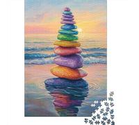 Rainbow Stone Tower 1000 Pieces Eco-friendly Paper Premium Jigsaw Puzzle Kids Beginners Fun Educational Game Gifts 52x38cm/1000pcs