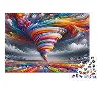 Rainbow Storm Vortex 1000 Piece Extra-thick Cardboard Classic Jigsaw Puzzle Senior Enthusiasts Educational Game 70x50cm/1000pcs