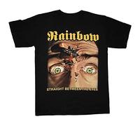 Rainbow Straight Between The Eyes Men's T-Shirt Unisex Black Tee L