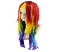 Rainbow Straight Wigs, Gradient Color Charming Full Wigs With Breathable Cap And Straps - Soft And Smooth, Easy To Wear, Women's Costume Hair Accessary For Daily Use Halloween Party Cosplay