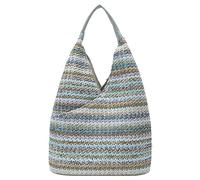 Rainbow Straw Shoulder Bag for Women Colorful Striped Slouchy Hobo Bag Large Woven Beach Tote Bag Summer Purse