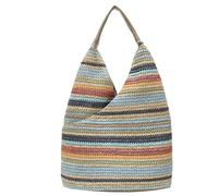 Rainbow Straw Shoulder Bag for Women Colorful Striped Slouchy Hobo Bag Large Woven Beach Tote Bag Summer Purse