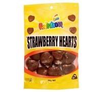 Rainbow Strawberry Hearts, Strawberry Flavoured Chocolate Candy, 95g