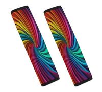 Rainbow Stripe Pattern Car Seat Belt Cover Soft Comfortable Shoulder Seatbelt Pads Cover Seat Belt Pad for Suitable for Car Interior Accessorie