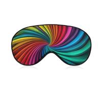 Rainbow Stripe Pattern Sleep Mask Light Blocking Eye Cover Polyester Eye Mask with Elastic Strap Blindfold for Side Sleeper Sleeping Masks Face Hugging for Women Men Travel