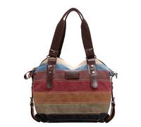 Rainbow Striped Canvas Handbag and Shoulder Bag - Women's Tote Hobo Bag - Luxury Canvas Tote