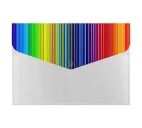 Rainbow Striped File Folder 6-Pocket, Waterproof Accordion File Organizer with Snap Closure, Expanding Document Holder for Office, Home