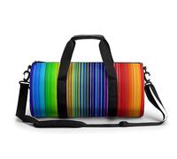Rainbow Striped Gym Bag for Men Women, Sturdy Oxford Cloth Travel Bags with Removable Shoulder Strap, Waterproof Duffel Bag for Fitness, Travel, Yoga