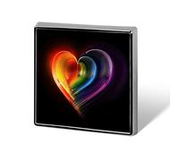 Rainbow Striped Heart Brooch Pins Lapel Pins for Men Women Badge Button Cover Decorative Jewelry Charms for Hats Bags Backpacks Suits Shirts Scarves Clothing Accessories Banquet Wedding Gift