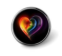 Rainbow Striped Heart Brooch Pins Lapel Pins for Men Women Badge Button Cover Decorative Jewelry Charms for Hats Bags Backpacks Suits Shirts Scarves Clothing Accessories Banquet Wedding Gift