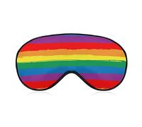 Rainbow Striped LGBT Flag Funny Sleep Eye Mask Soft Blindfold Eye Cover with Adjustable Strap Night Eyeshade for Men Women