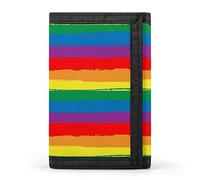 Rainbow Striped Lgbt Flag Trifold Wallet Front Pocket With Money Credit Card Holder Slot Large Capacity For Travel Work
