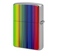 Rainbow Striped Lighter Case Metal Protective Cover with Double-Sided Art Design, Cool Lighters Pouch Shockproof Lighter Cover for Men Women Gifts, Lighters Not Included