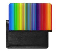 Rainbow Striped Passport Holder with 3 Card Slots, Portable PU Leather Travel Wallet, Slim Protective Cover for Passport, ID, Credit Cards