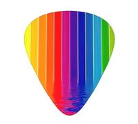 Rainbow Striped Print 12 Pcs Guitar Picks Fit Lovers 3 Different Thickness 0.46 0.71 0.96mm